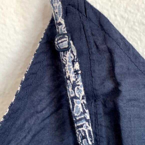 NWT American Eagle AEO Floral Crop Tank Top in Blue - Picture 4 of 7